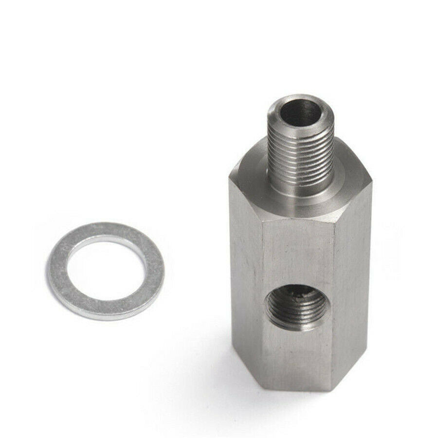 universal 1/8'' NPT Tee for taping into OE oil pressure sender Stainless Steel
