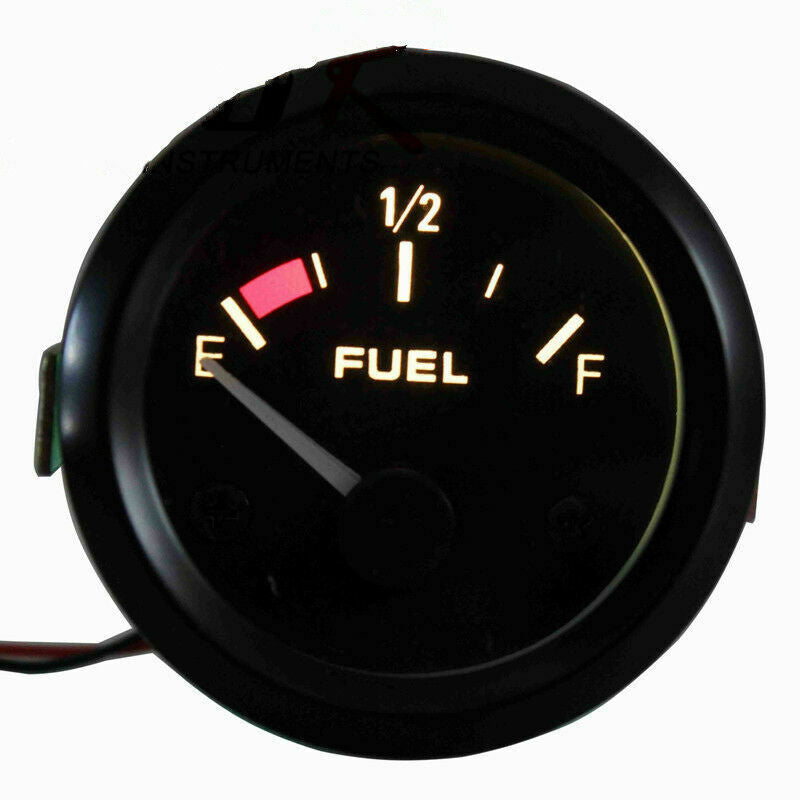 2" 52mm Car Fuel Level Gauge Meter w/ Fuel Sensor E-1/2-F Pointer 12V Universal