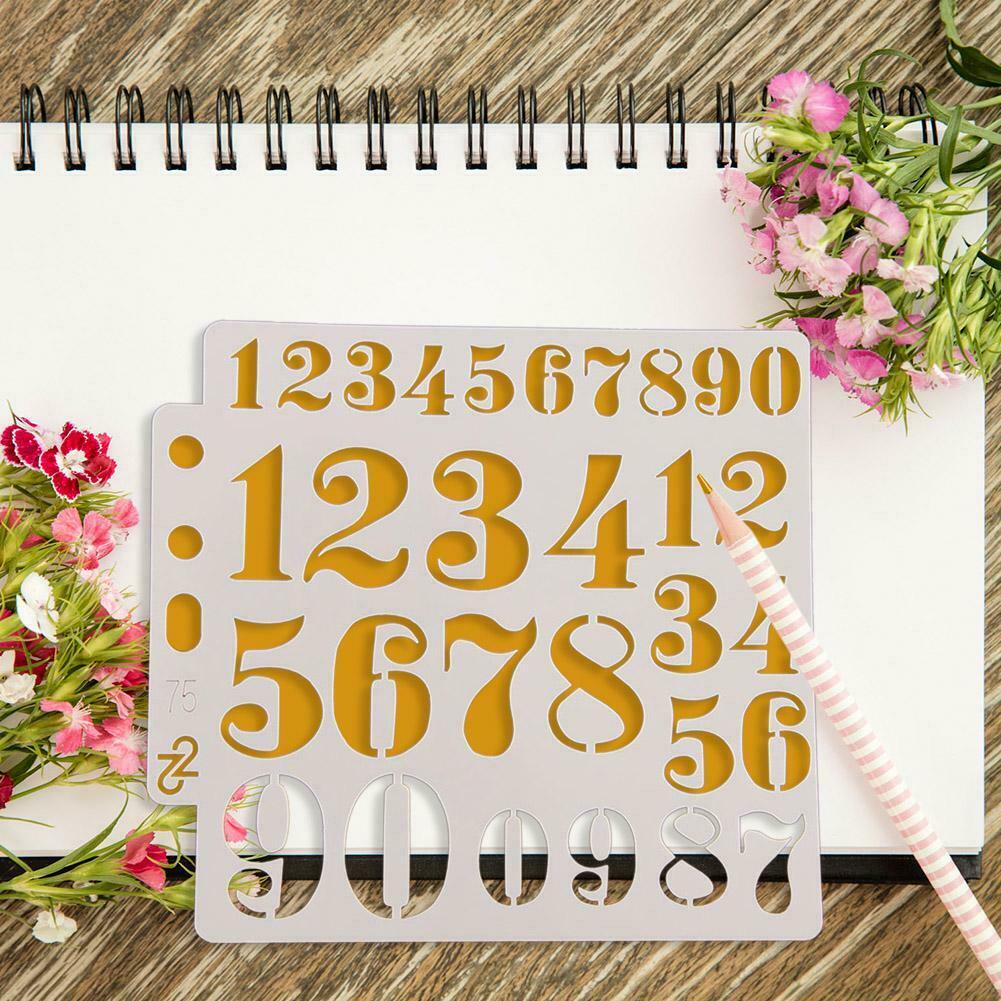 Plastic Numbers Painting Template DIY Cake Coffee Decor Spray Mold Stencil C#P5