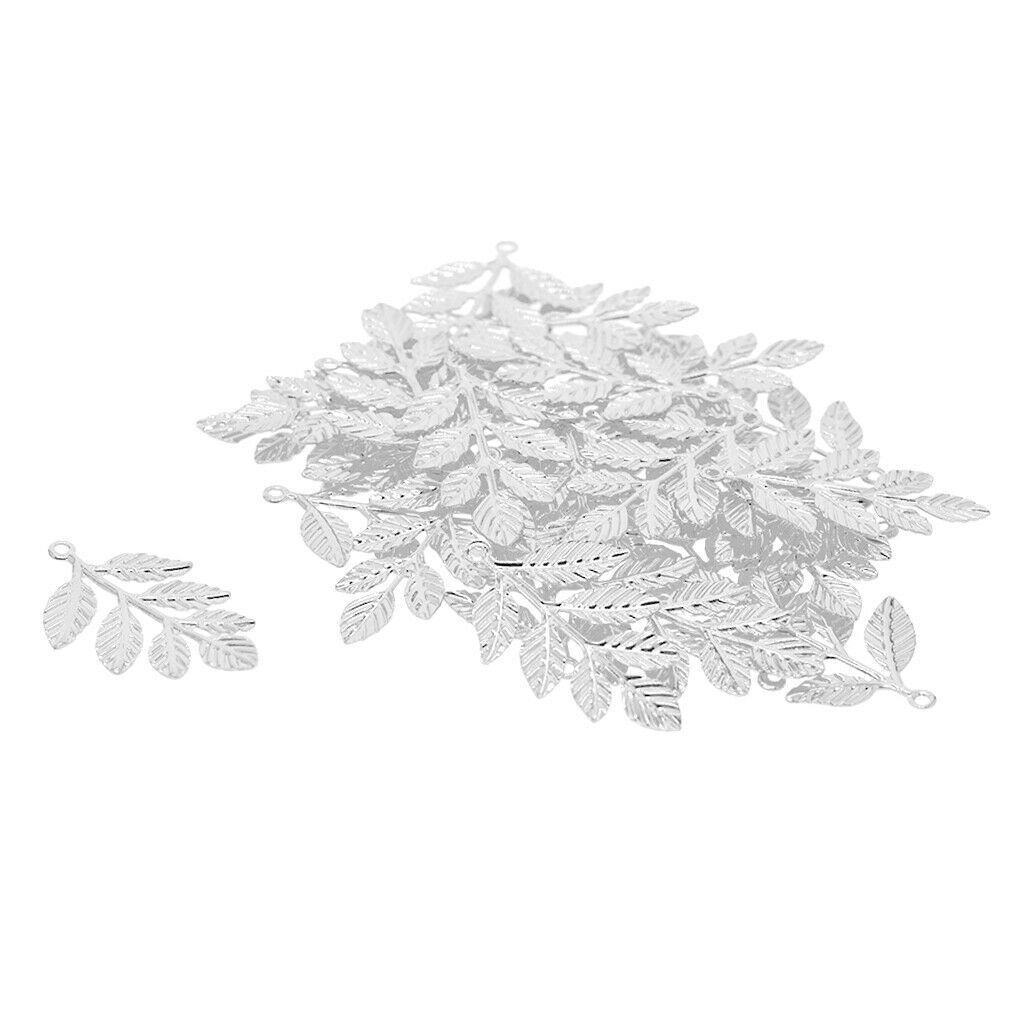 30Pcs/set Filigree Leaf Branches Charms Pendants DIY Making Jewelry Findings