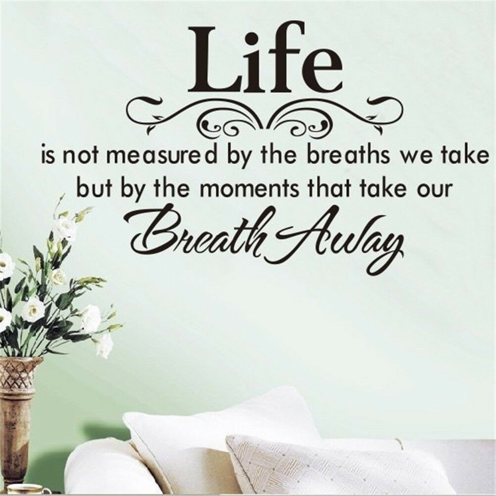 Breath Away Saying Wall Stickers For Living Room Bedroom Decoration  JfJC.l8