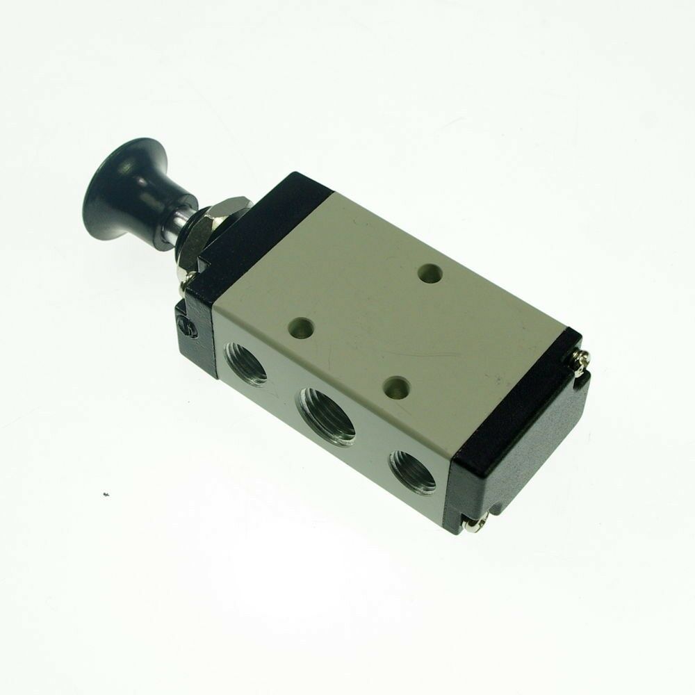 1PCS 5 port 2 pos 3/8" BSPT Hand Operated Air Valve Hand Return Manual Control