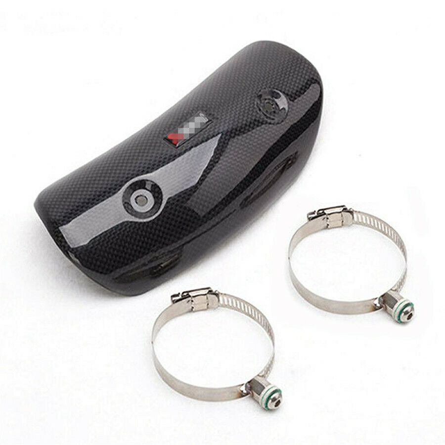 Motorcycle Exhaust Middle Link Pipe Real Carbon Fiber Muffler Heat Shield Cover