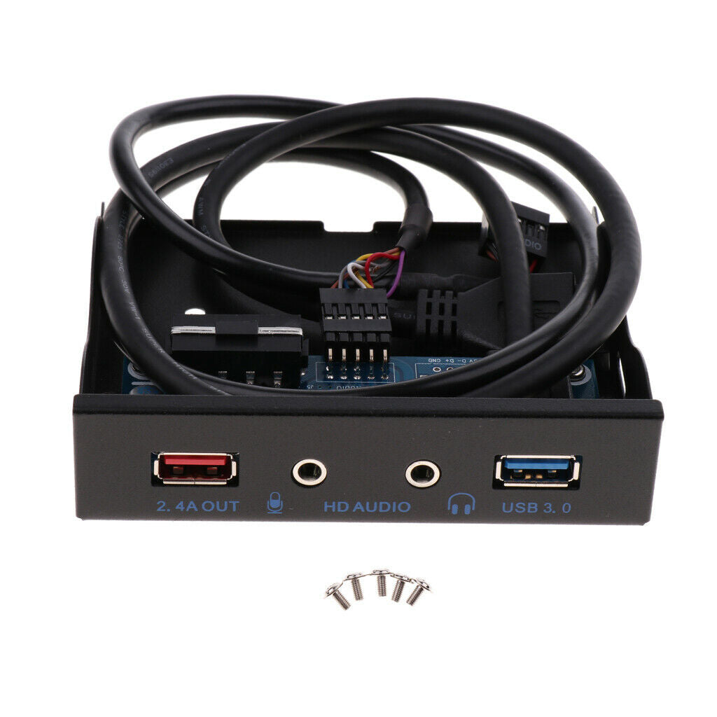 Pack Of 1 20-pin To USB 3.0 Audio Floppy Drive Audio Front Panel Black