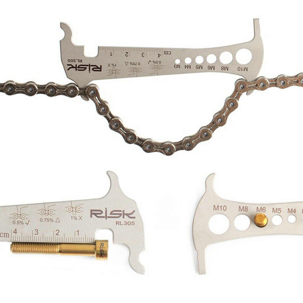 3-in-1 Bike Chain Checker Gauge Indicator Stretched Hook Screw Bolt Tool
