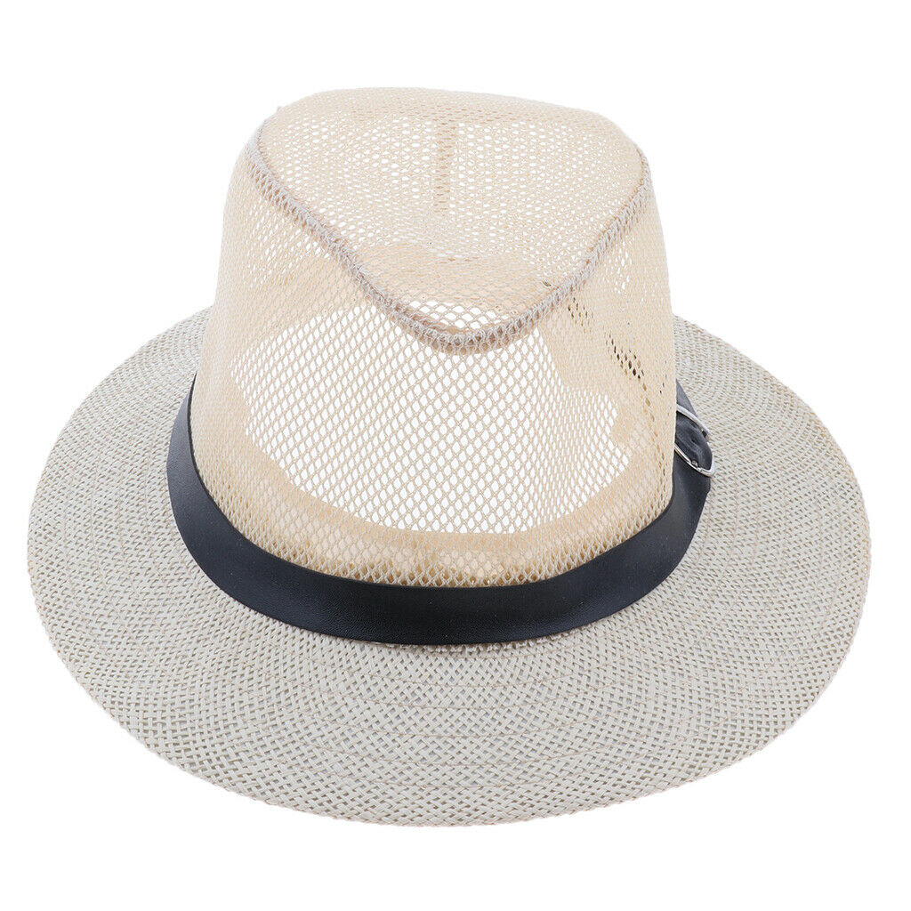 Travel Sun Hat Cowboy Style Summer   for Men Foldable Western Hat Beige