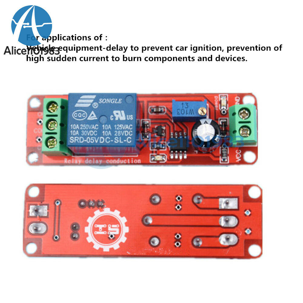 5PCS DC 5V Delay relay shield NE555 Timer Switch Adjustable Module 0 to10 Second