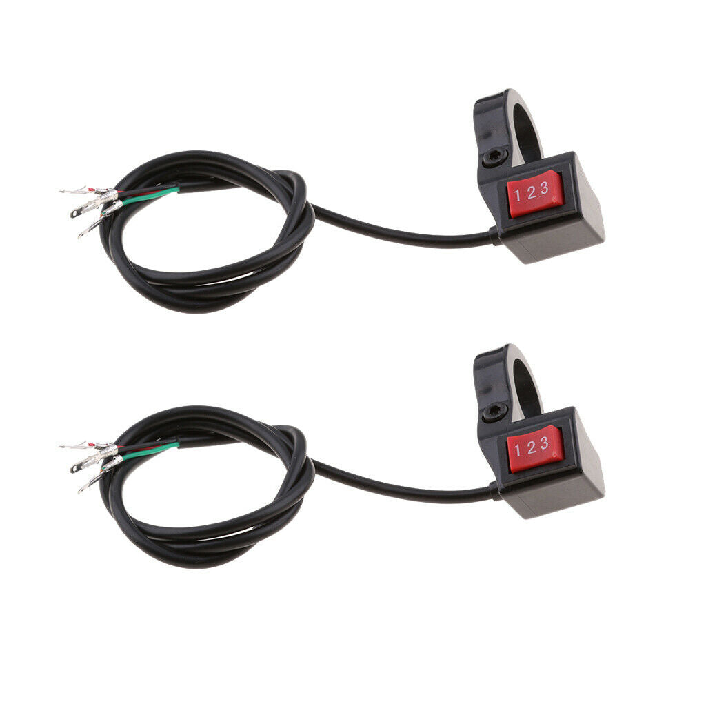 2Pieces 22mm 7/8" Electric 3 Speed Module Handlebar Switch Shift for Motorcycle/