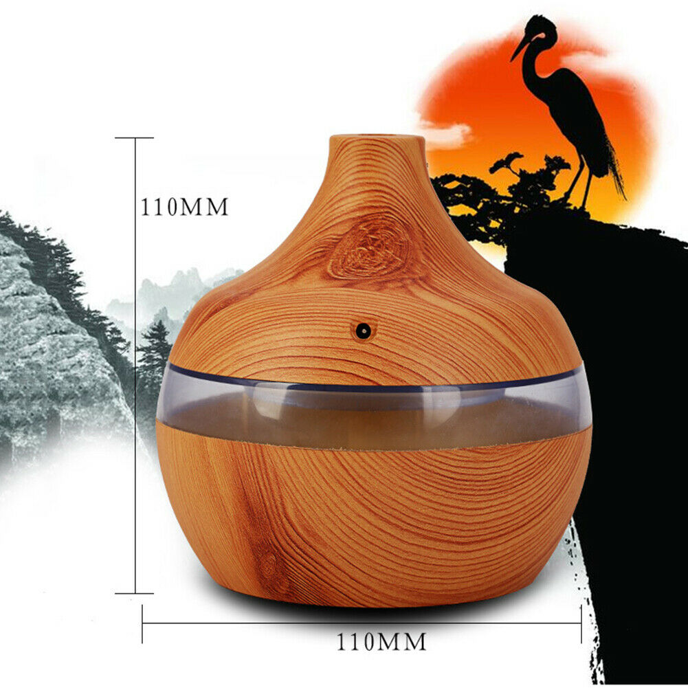 USB 300ml LED Ultrasonic Aroma Diffuser Essential Oil Humidifier Air Purifier