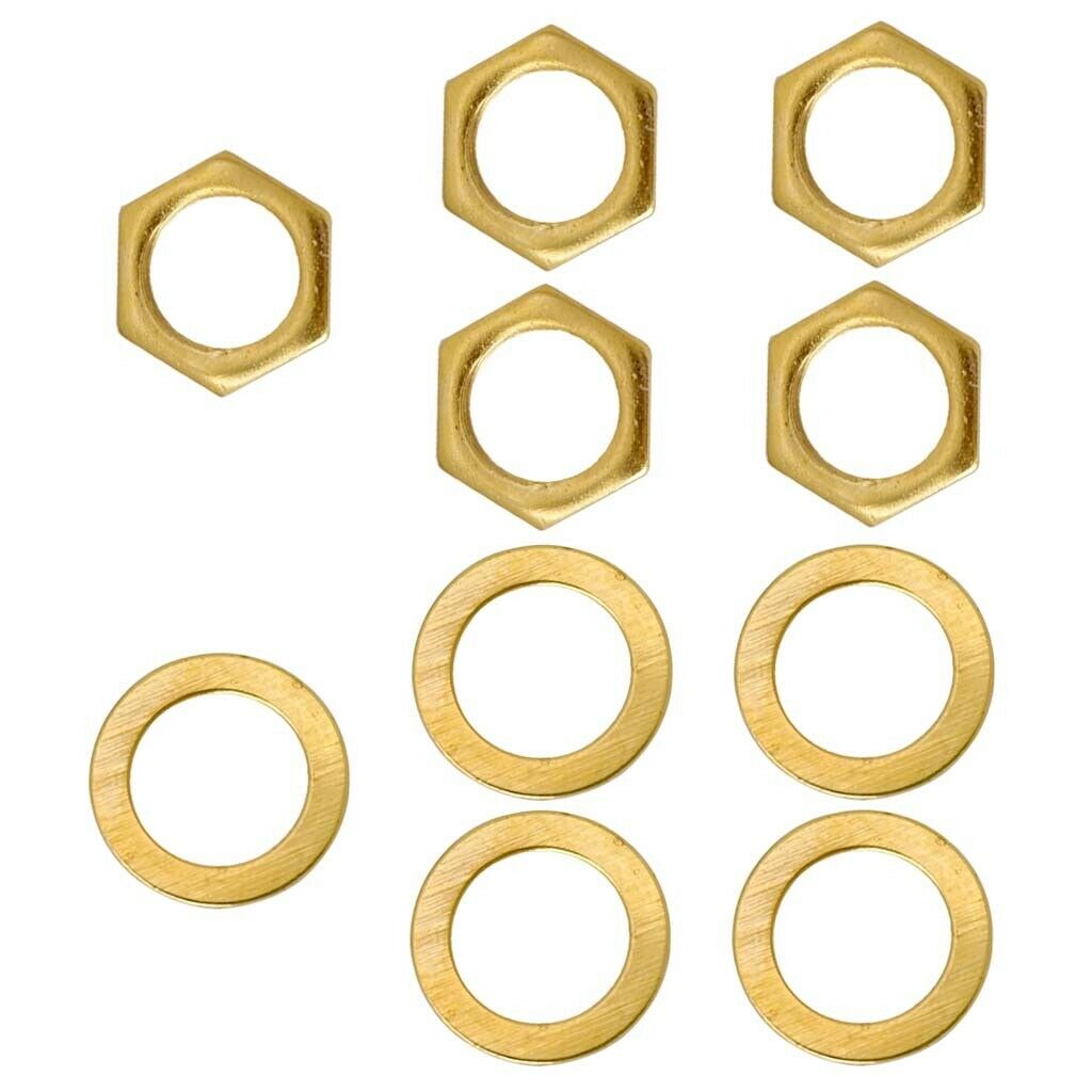10 Pieces Iron Electric Guitar Bass Outputs Jack Socket Nuts A+C Accessories