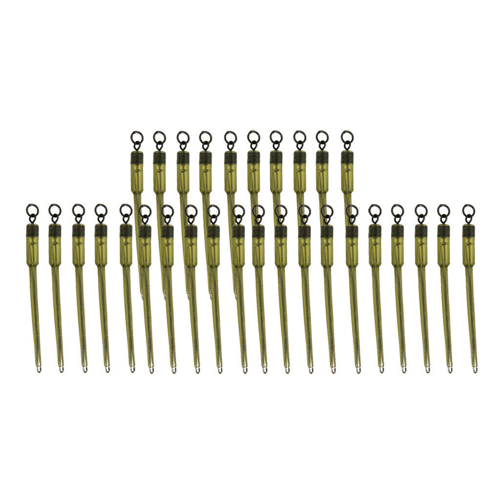30 Packs Carp Fishing Connector Solid Bag Stem Ring Tail Leader Sleeves