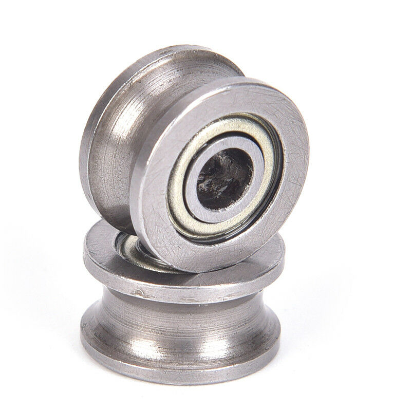 10pc U624ZZ U groove ball bearing guide pulley for rail track linear 4*1 .l8