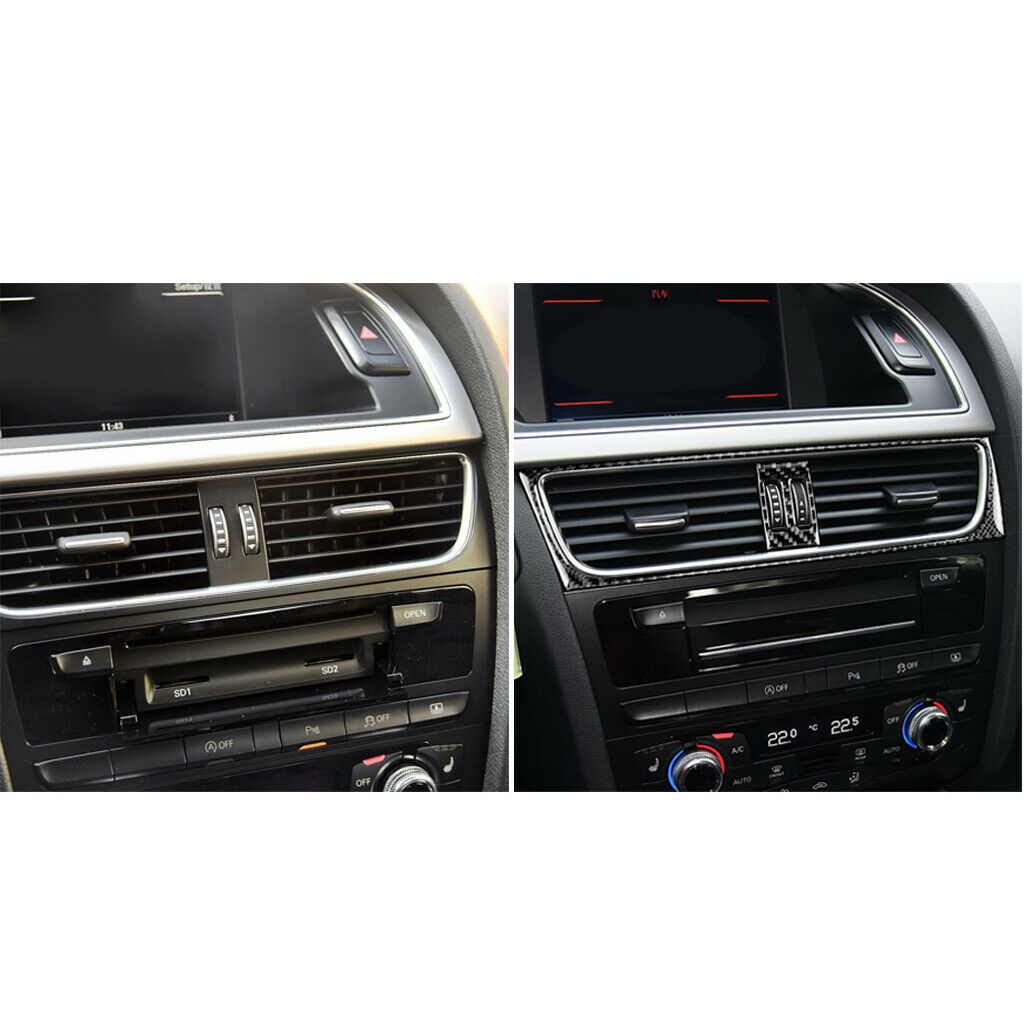 Carbon Fiber Air  Vent Outlet Cover Trim Frame Car Styling for Audi