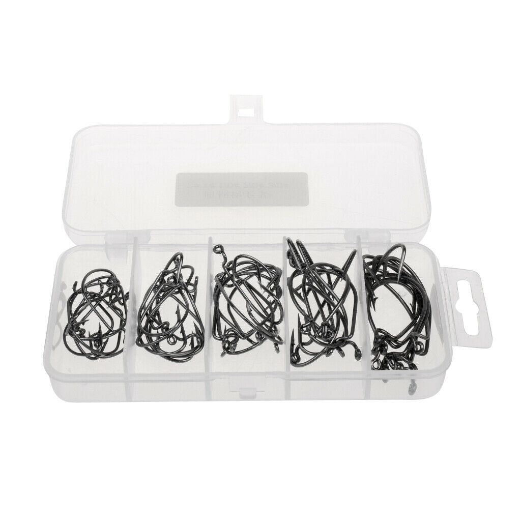 Pro Coated Carp Hooks Carbon Steel Barbed Fishing Hook Set