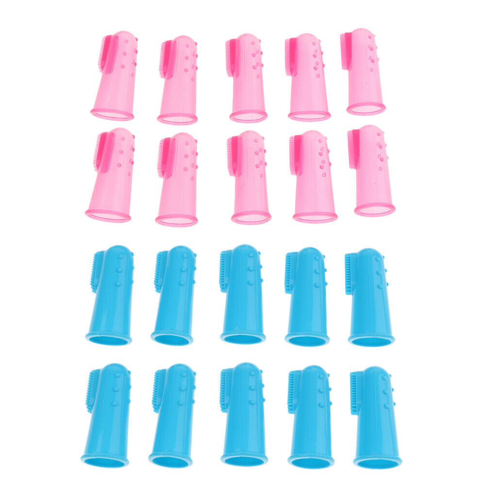20-Pack Silicone Finger Toothbrush for Dogs Prevent Gum Disease Cat Kitten