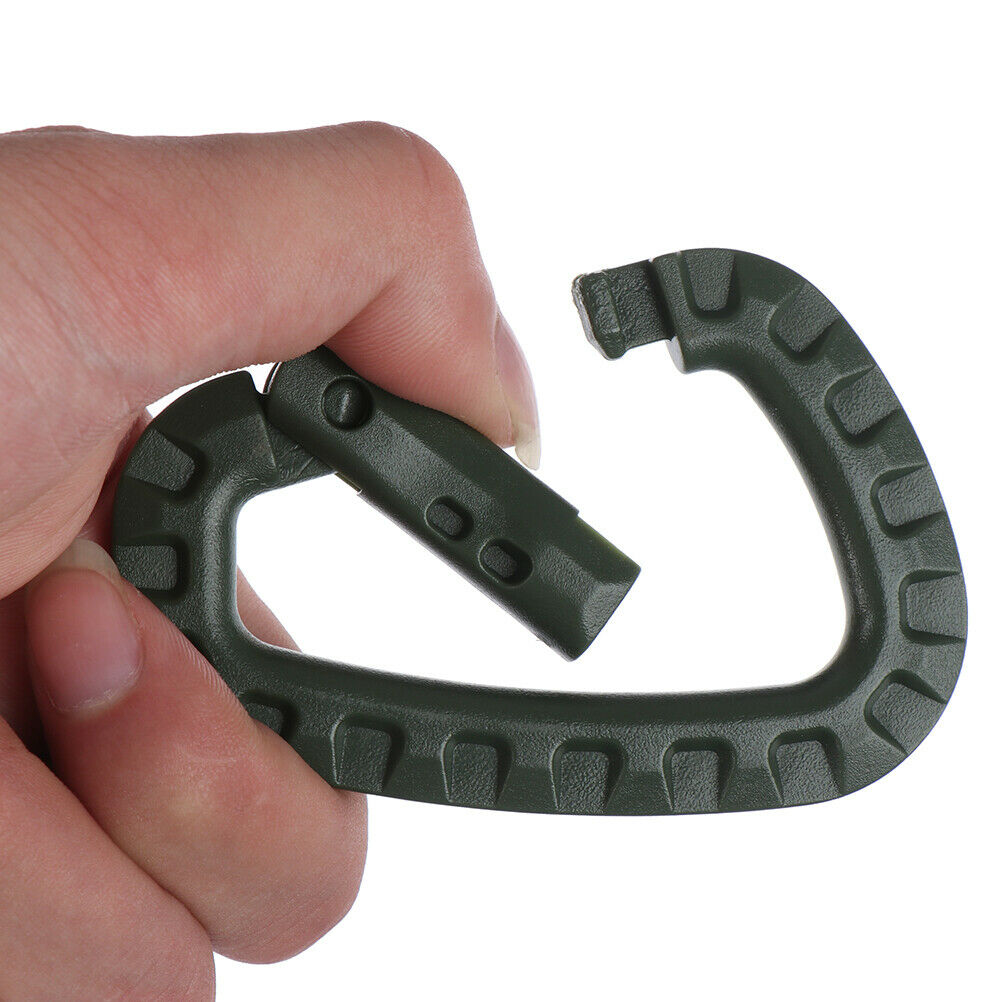 2 Pcs Plastic Carabiner D-Ring Key Chain Clip Hook Outdoor Camping Buckle Sn Kt