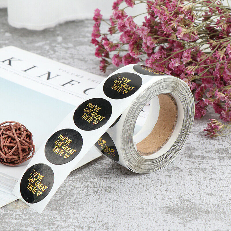 500pcs/roll bronzing "You have great taste" stickers for seal labels Pack.l8