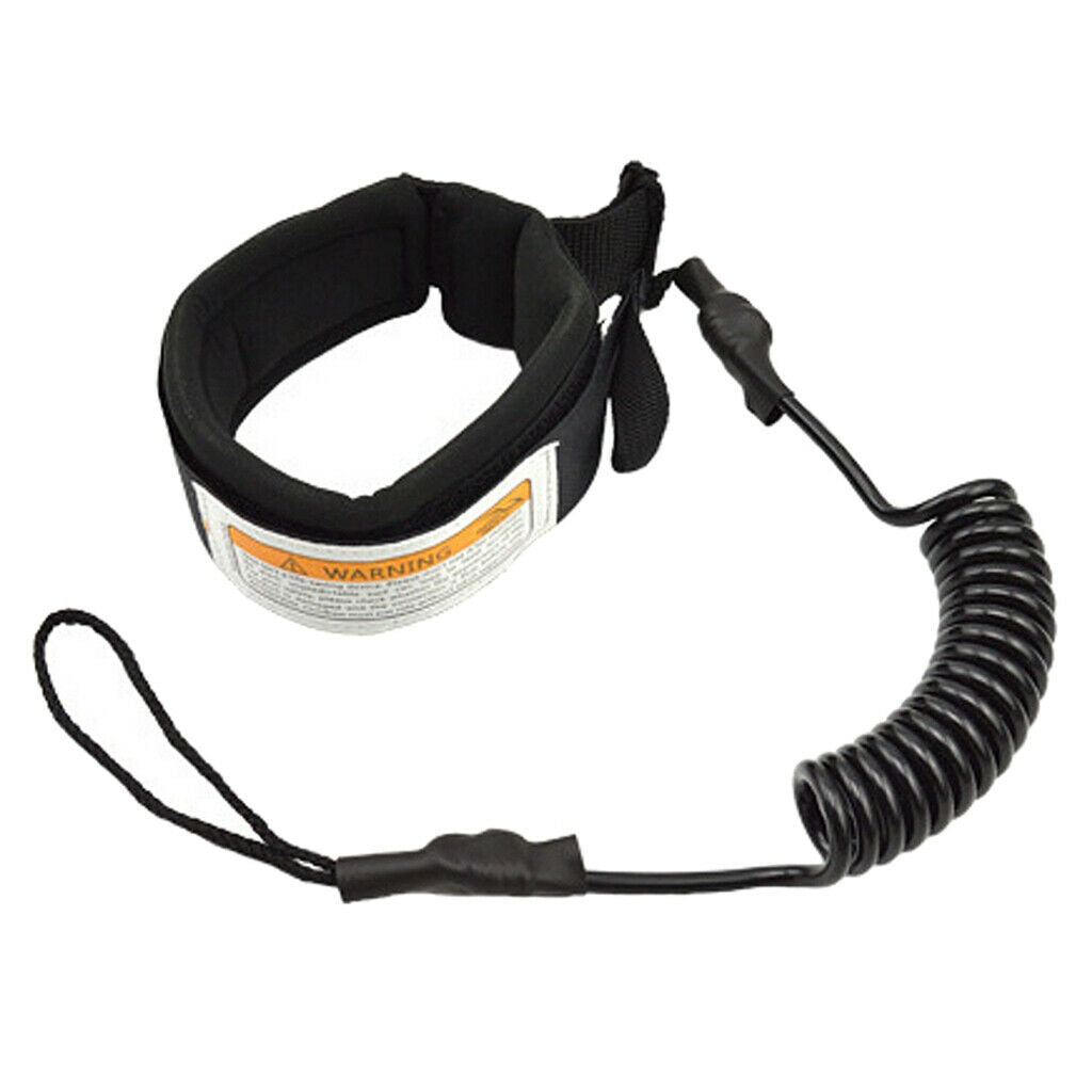 2 Pieces 5ft Surfboard Leash TPU Wrist Ankle Leash Padded Cuff Leg Rope