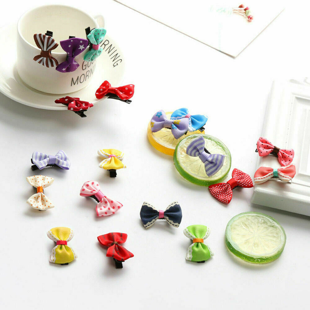 40x Bow Hair Clips Baby Newborn Infant Kids Girls Ponytail Bow Hairpins Lots