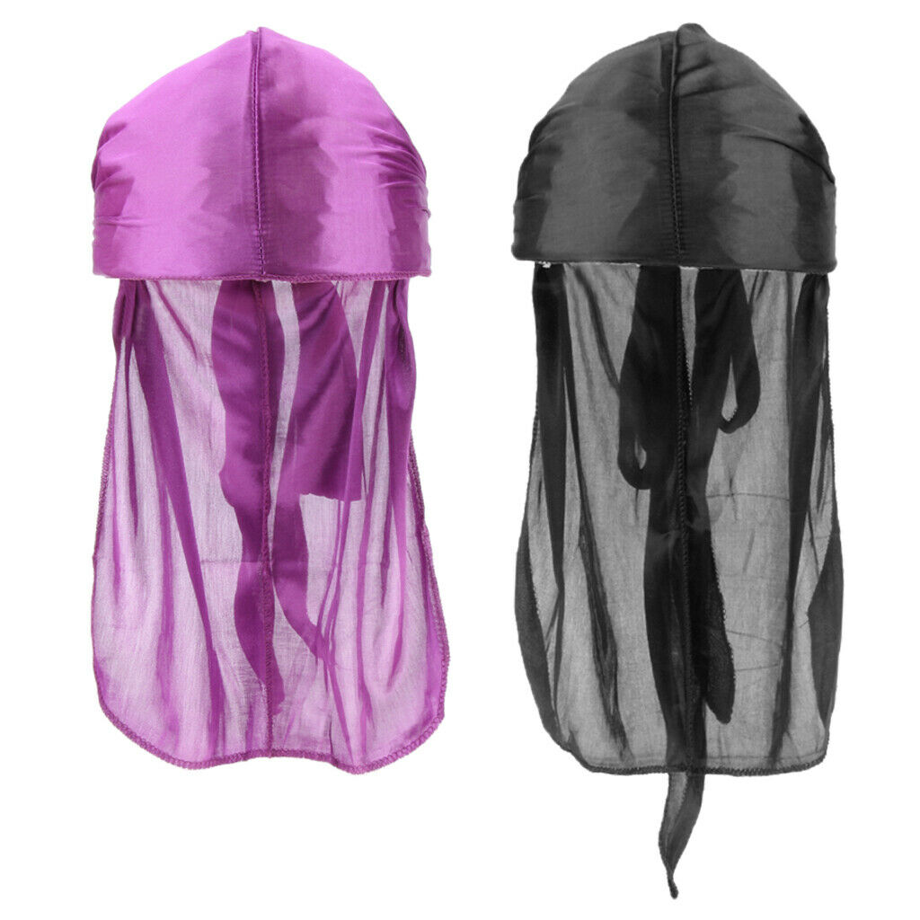 2 Pack Women Men Hair Loss Chemo Beanie Durag Bandana Muslim Turban