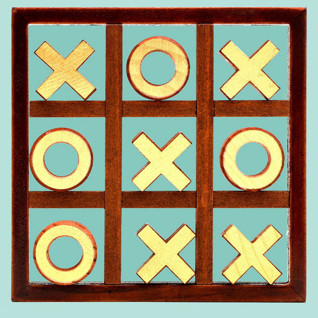 Travel Wooden Tic-Tac-Toe Intelligent Board Game Kids and Adults Puzzle Game