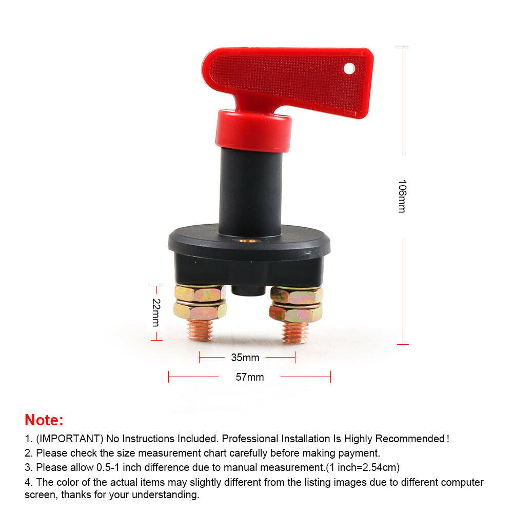 12V 24V Red Key Cut Off Battery Main Kill Switch for Car Modified Isolator
