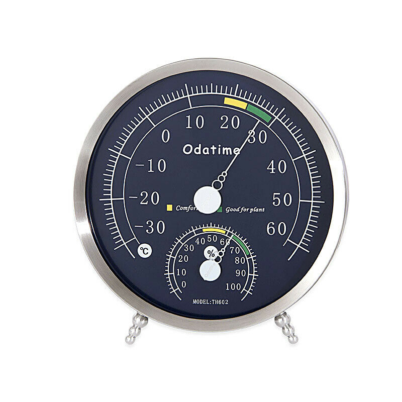Household Stainless Steel Watch Celsius Analog Thermometer Hygrometer