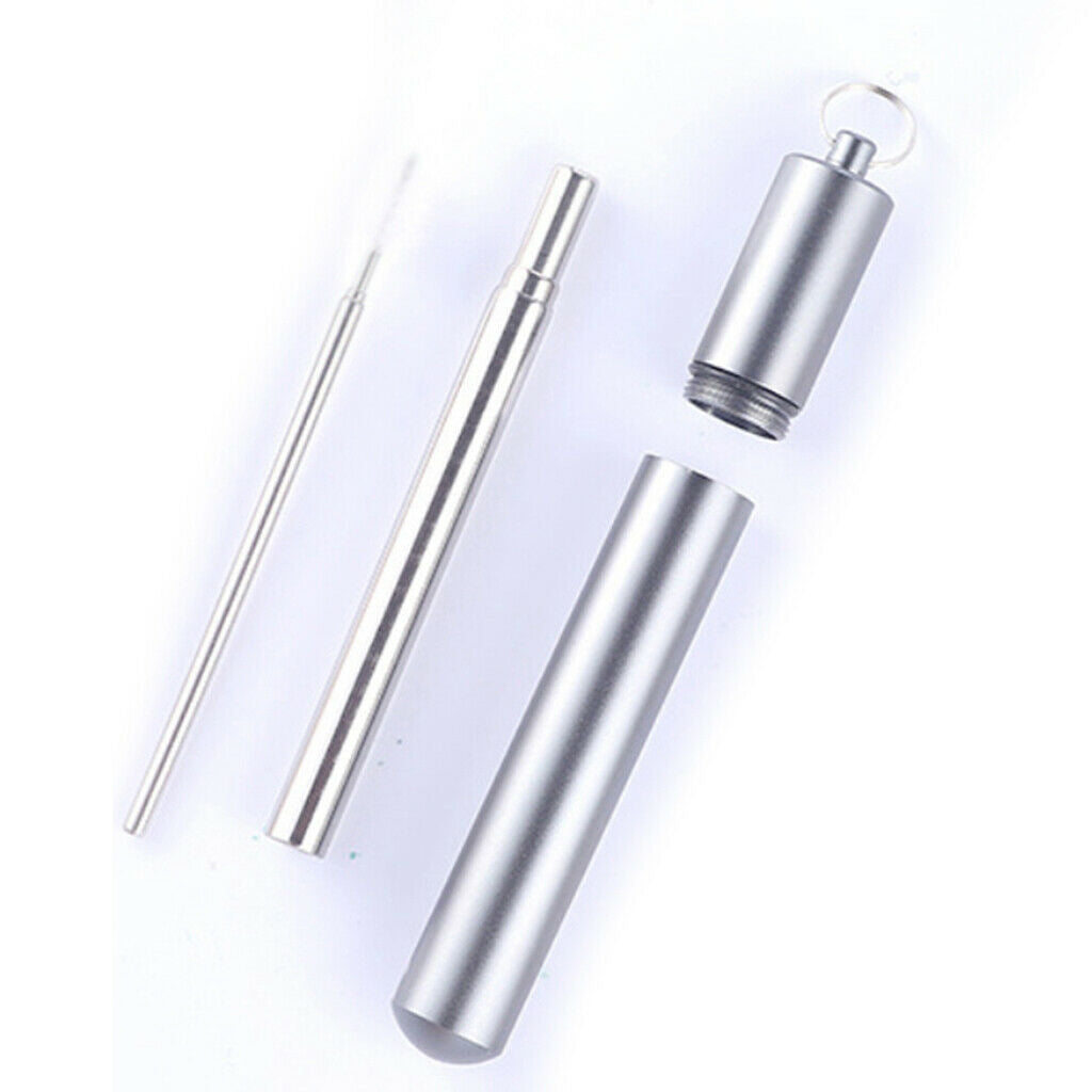 Portable Reusable Drinking Straws - Telescopic Stainless Steel Metal Straw with