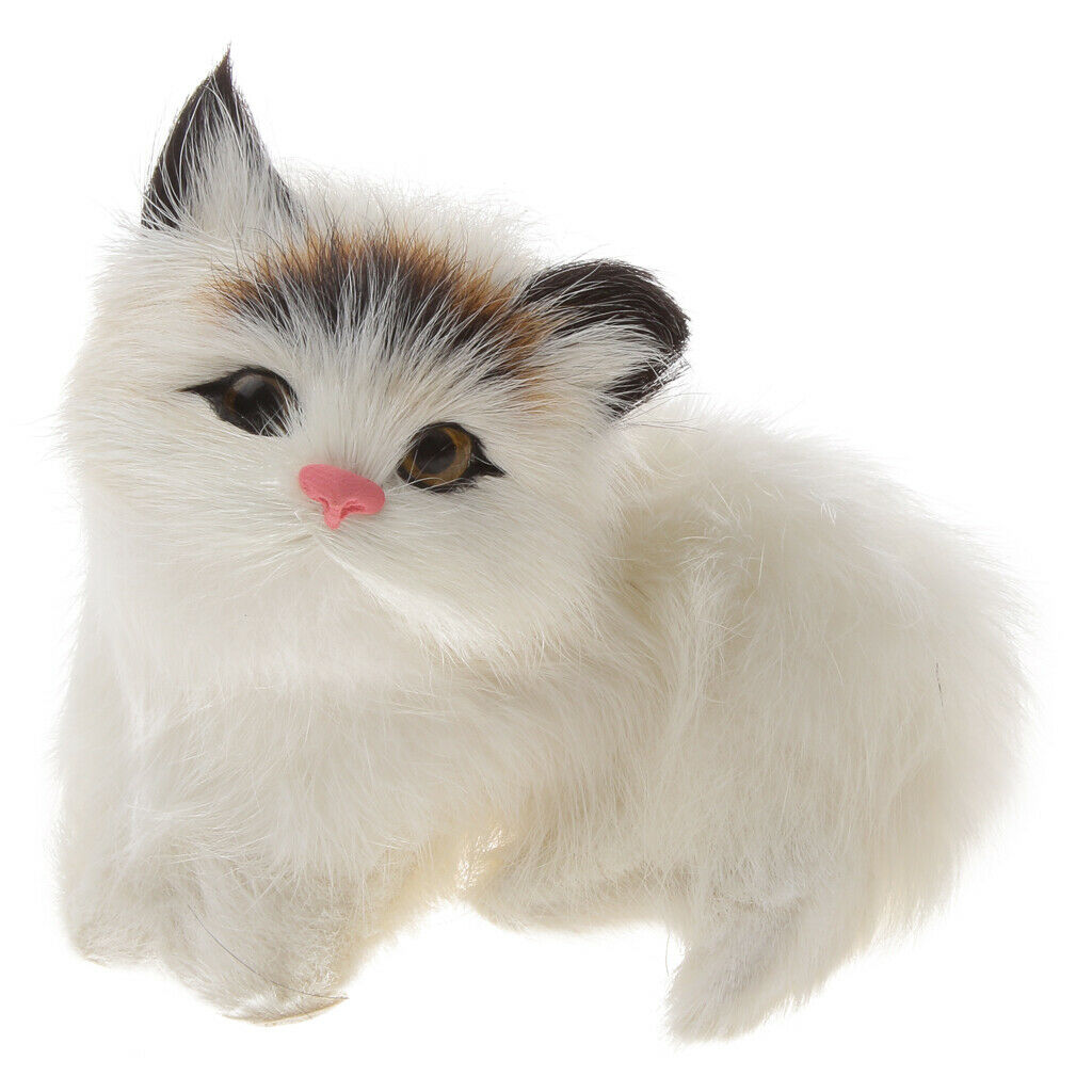 2 PCS Lifelike Cat Animated Plush Realistic Kitten Decor Toys for Kids Boys