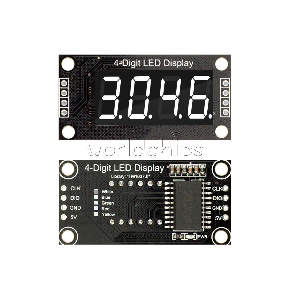 White 0.36" TM1637 7-Segment 4-digit Digital Tube LED Display Module For Arduino