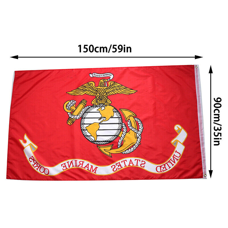 3' X 5' US MARINE CORPS RED polyester flag with grommets Banner Sign Disp.l8