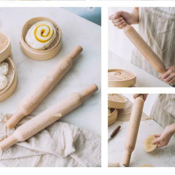 Classic Wooden Rolling Pin Fondant Pizza Pastry Cooking Cookies Kitchen Tool
