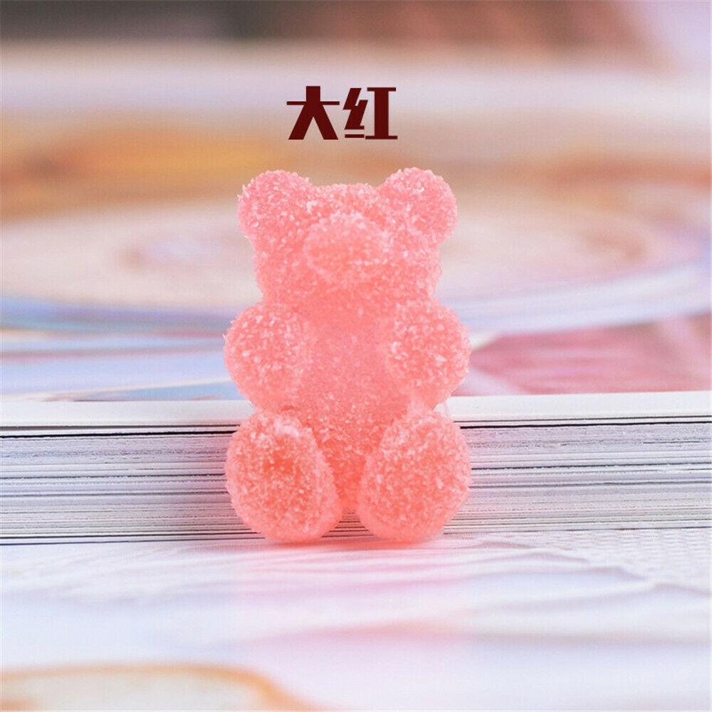 40 pcs Mixed Bear Shaped Jelly Drops Craft Embellishments Jewelry Charms 12x17mm
