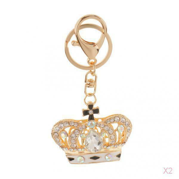 Keyring with Chain Pendant Keyring with Crystal Pendant Keyring with White