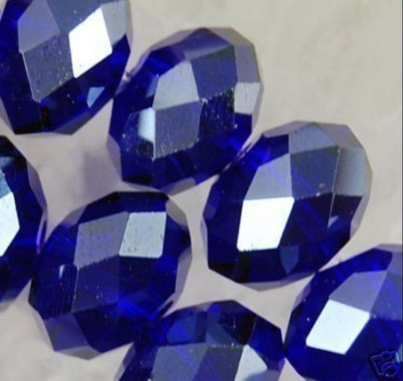 990pc 4x6mm Dark Blue Natural Crystal Faceted Loose Beads