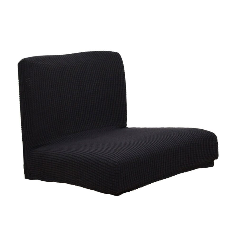 Stretch Short Back Dinning Chair Seat Cover for Banquet Black Slipcovers