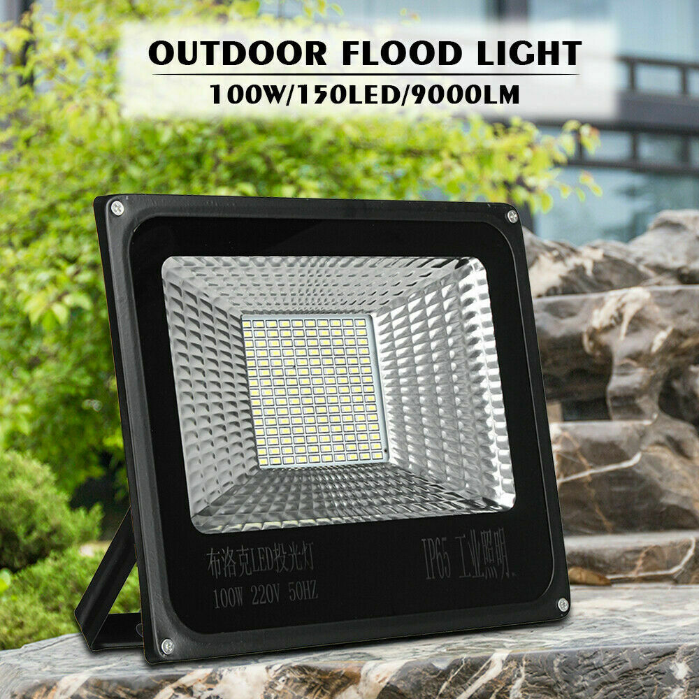 LED Flood Light 100W Landscape Spotlight Garden Yard Garage Outdoor Wall Lamp