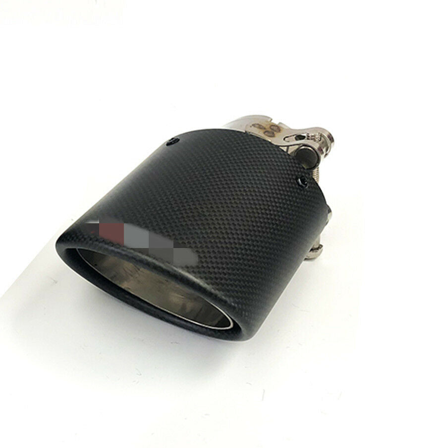 Black 100% Real Carbon Fiber oval Car Exhaust Pipe Muffler End Tips 63mm-89mm