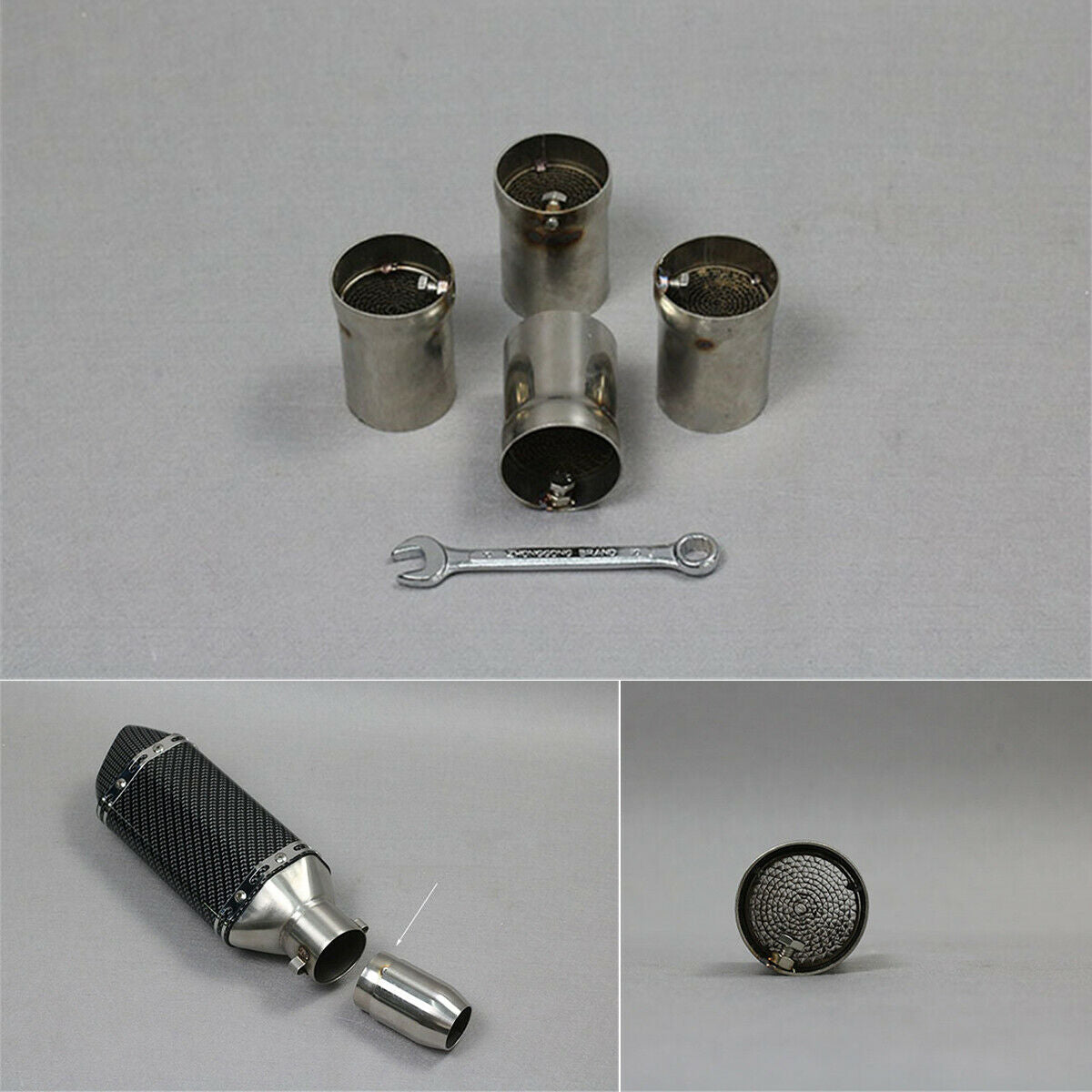 Universa 48MM Front Center End Catalyst DB Killer for Motorcycle Exhaust Muffler