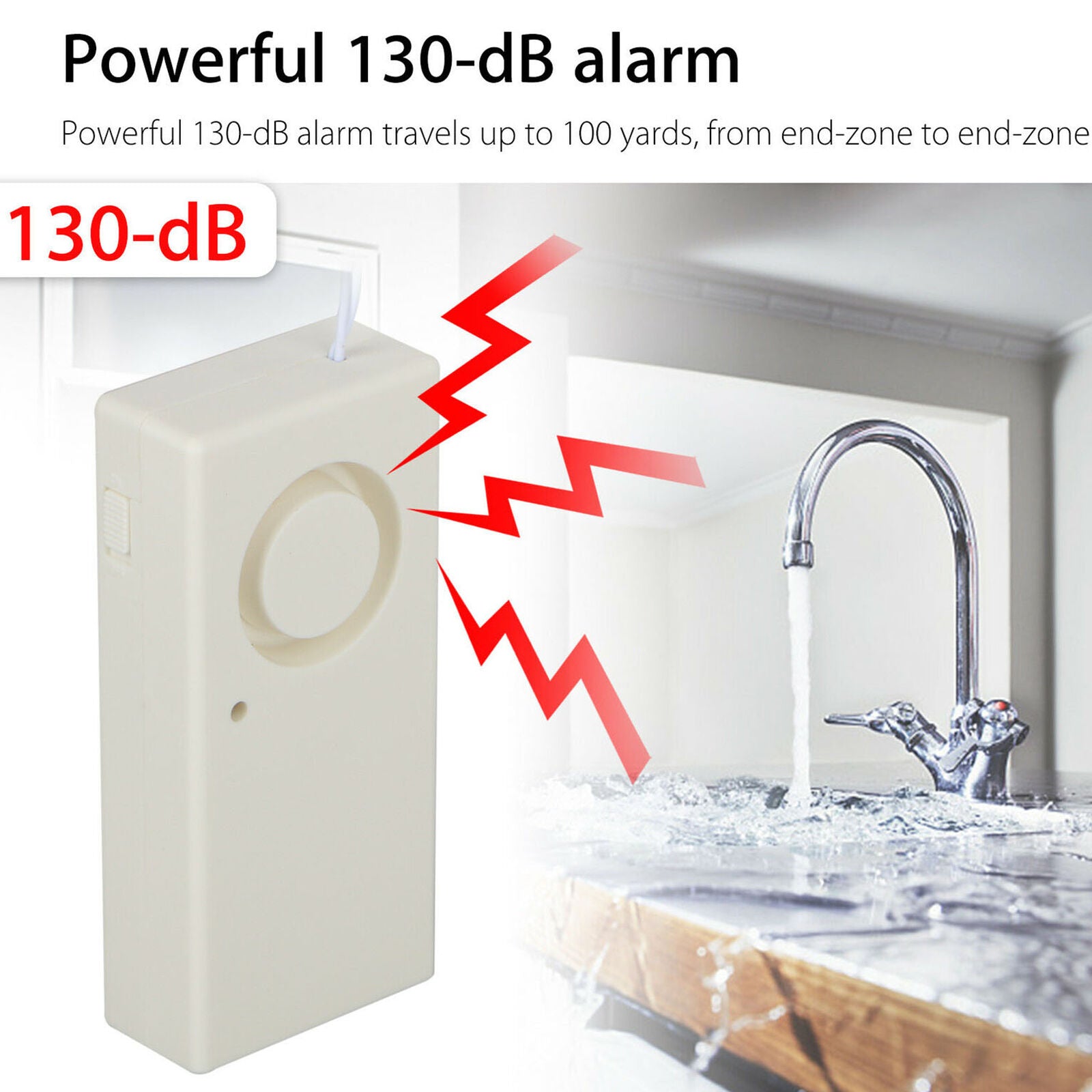 3-Pack Instapark IN07A Water Leak Leakage Detection Detector Sound Alarm Sensor
