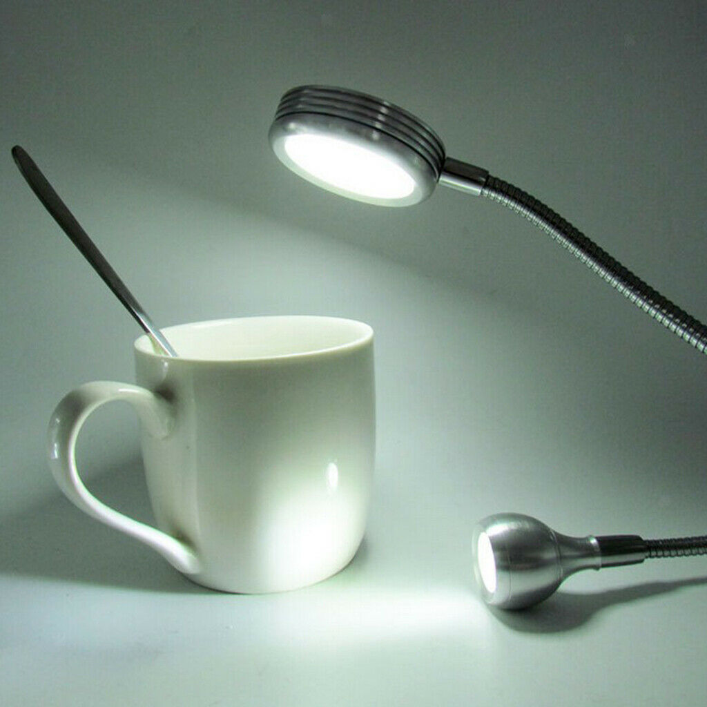 Dual Head Gooseneck Table Lamp LED Clamp Desk Lamp with USB Charging Port  White
