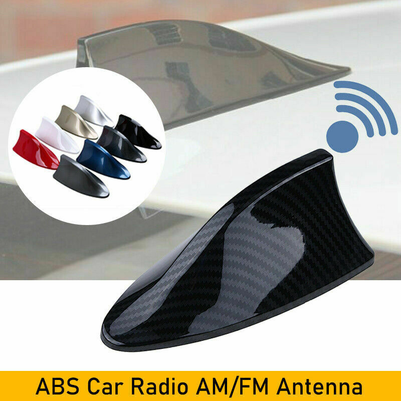 Carbon Fiber Shark Fin Roof Antenna Aerial FM/AM Radio Decoration Auto Universal