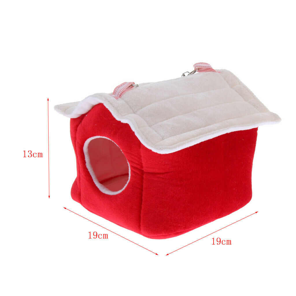 Winter Warm Bird Nest House Parrot Shed Hut Hanging Hammock Finch Cage Red
