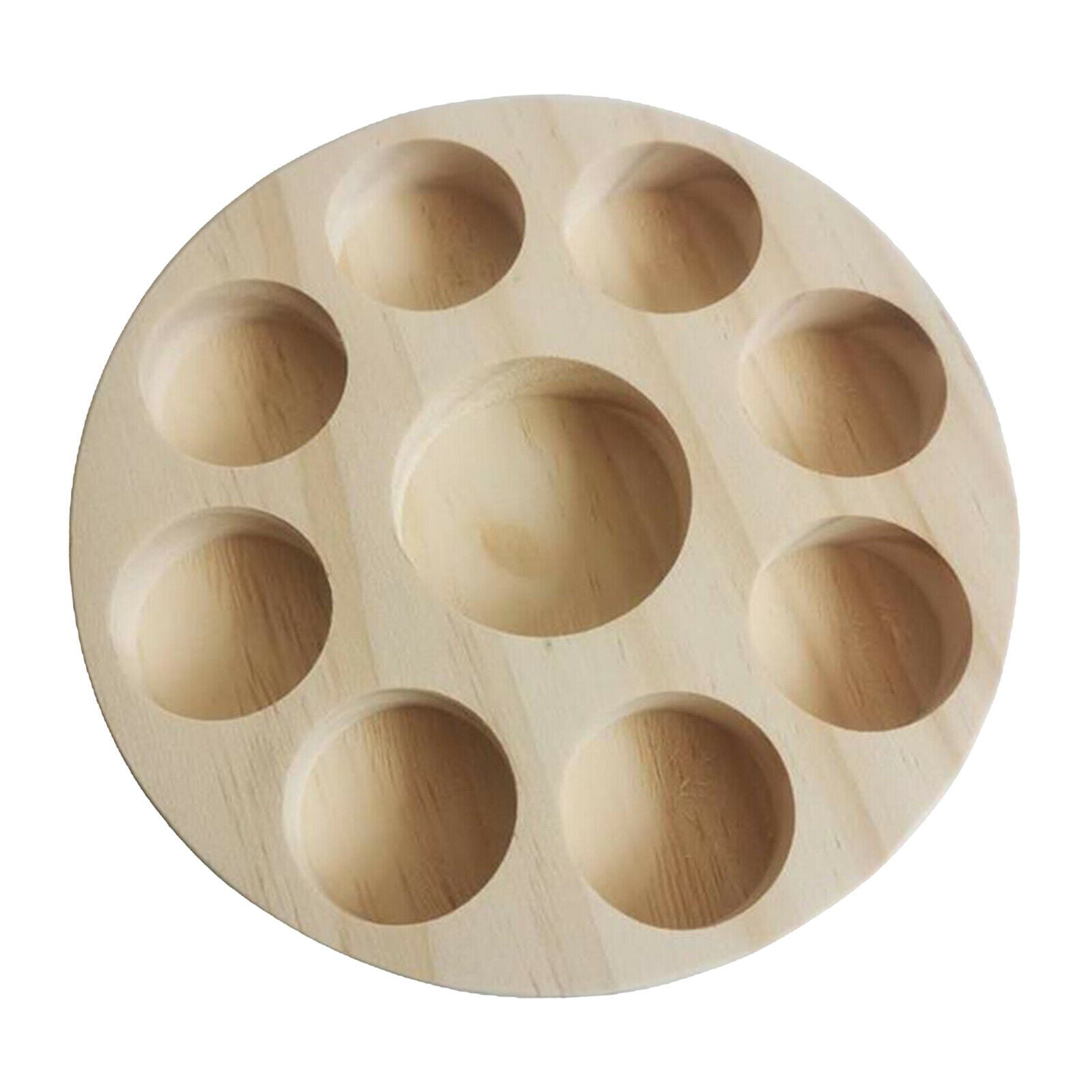 2Pcs Round Wooden Essential Oil Display Stand Rack Organizer Perfume Holders