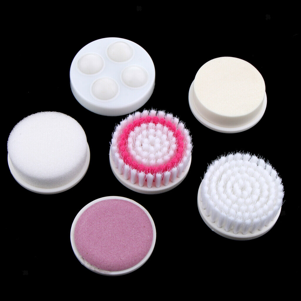 Facial Cleansing Brush, 6-in-1 Waterproof Electric Exfoliating Facial Brush Set