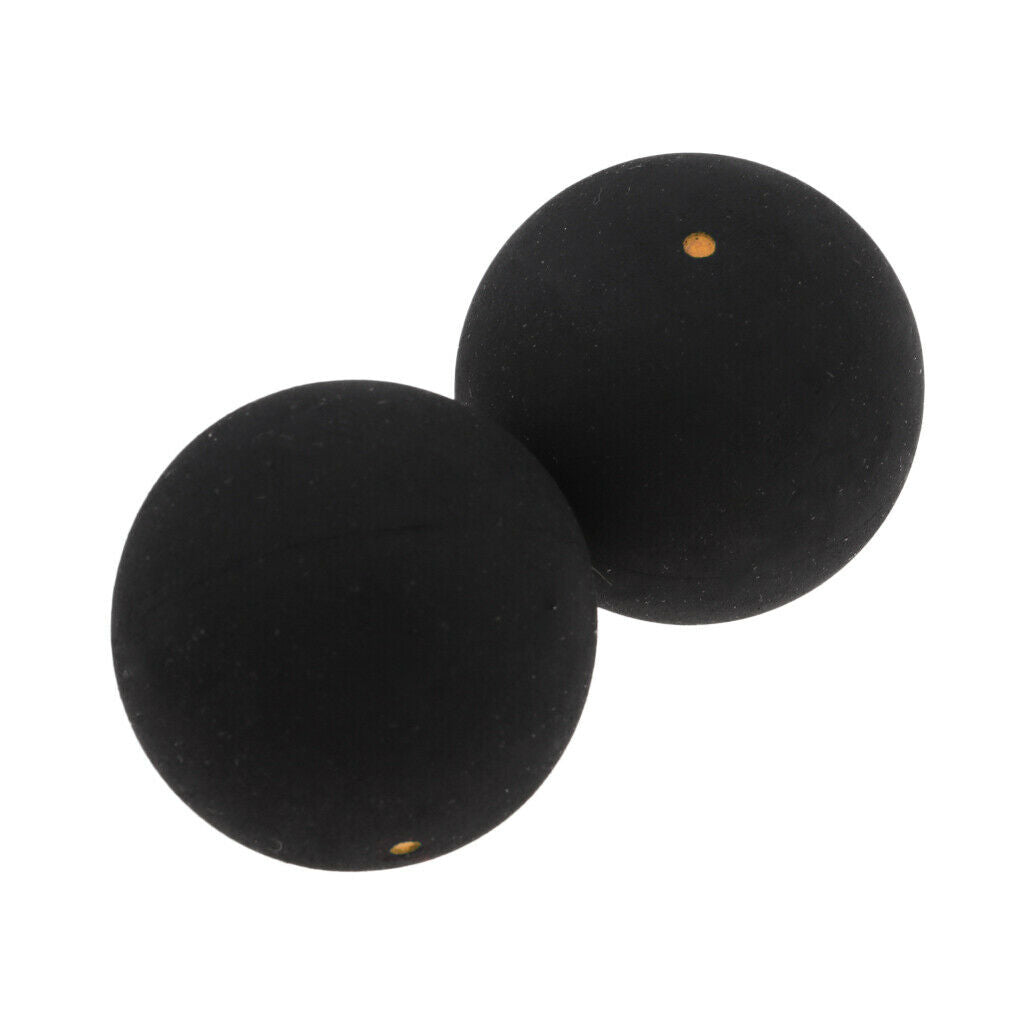 2Pcs Squash Balls Single Yellow Dot Generic Rubber for Practice Training Gym