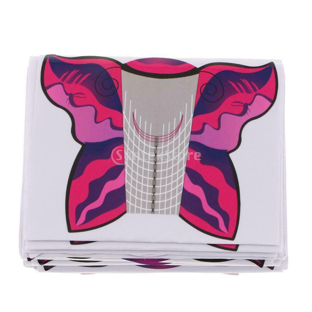 200pcs Square Nail Art Tips Extension Guide Form Stickers For Acrylic UV Gels