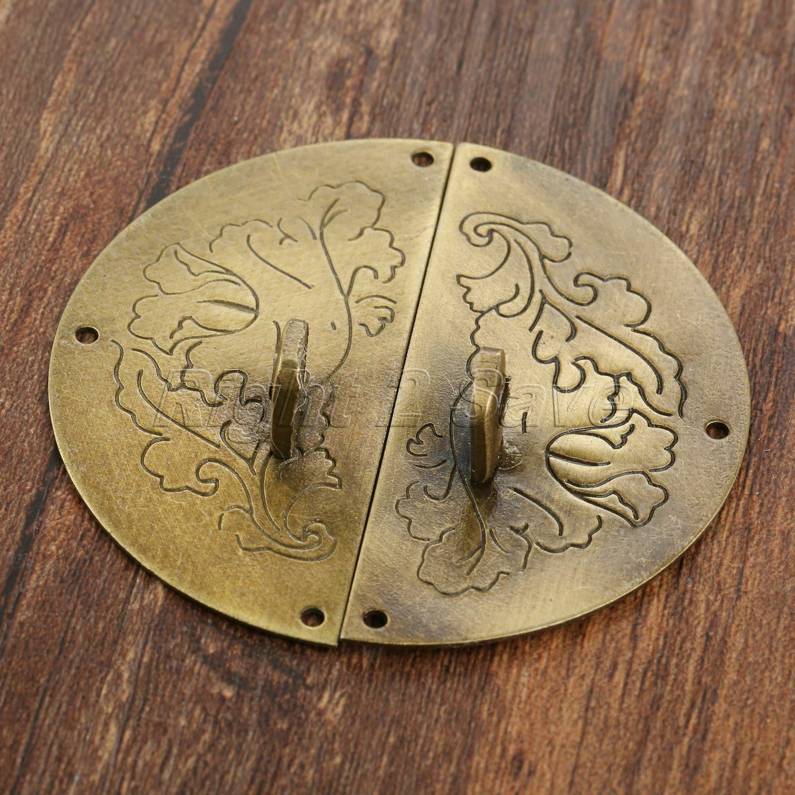Chinese Old Jewelry Box Latch Catch Hasp & Padlock Set Chest Cabinet Hardware