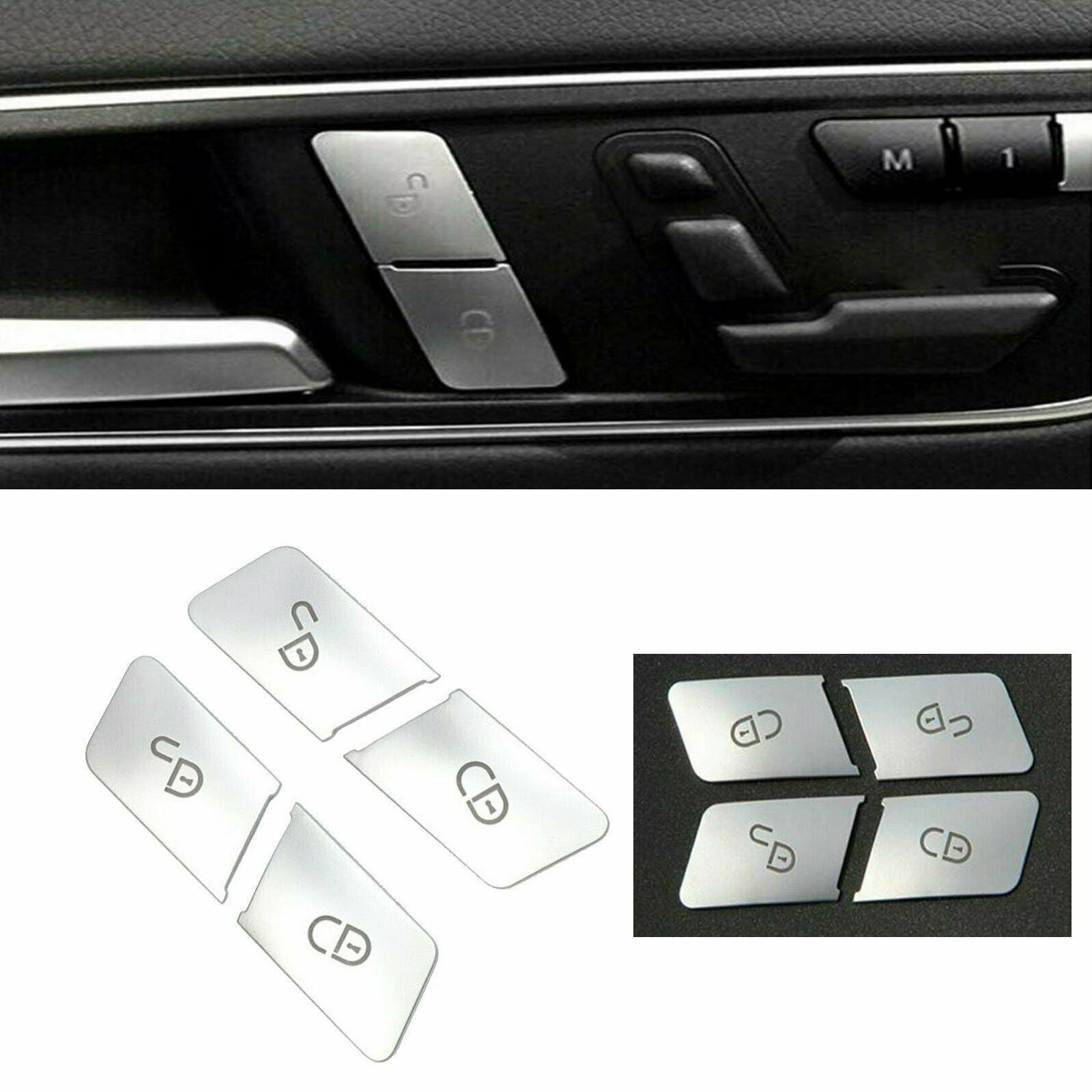 Car Door Lock Unlock Switch Button Cover for Mercedes Benz C E Class W204 W212