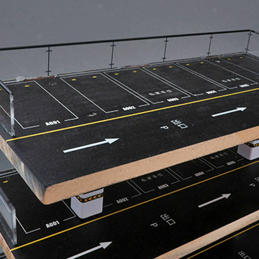 1/64 Parking Lot Scene Acrylic Display Car Layout for Tabletop Decoration